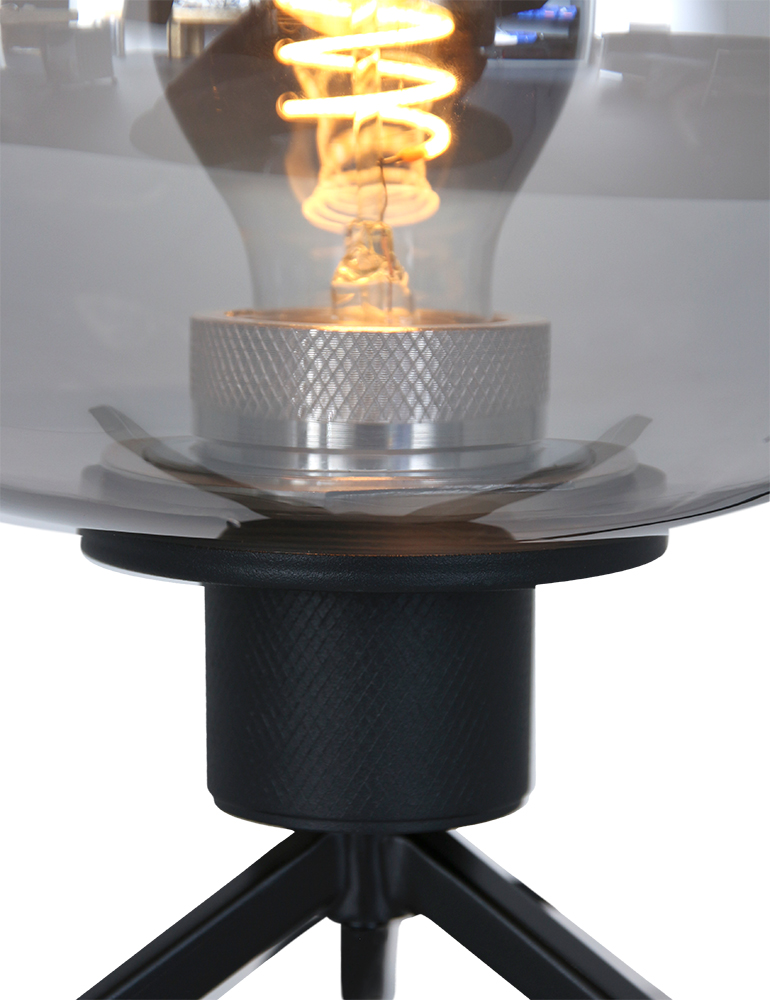 Lampe à poser moderne en verre fumé 65 cm Aki