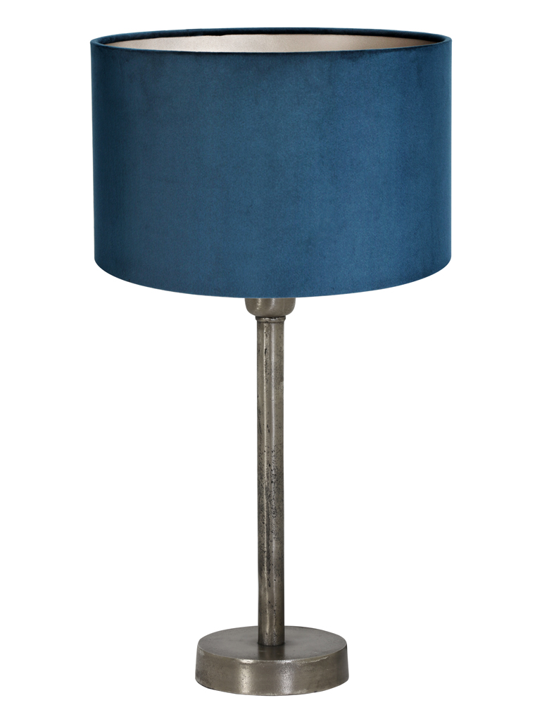 Lampe Rétro Bleue Athezza Luminaire d'Ambiance de Table de Chevet en Métal  Doré et Bleu 35x39x39cm