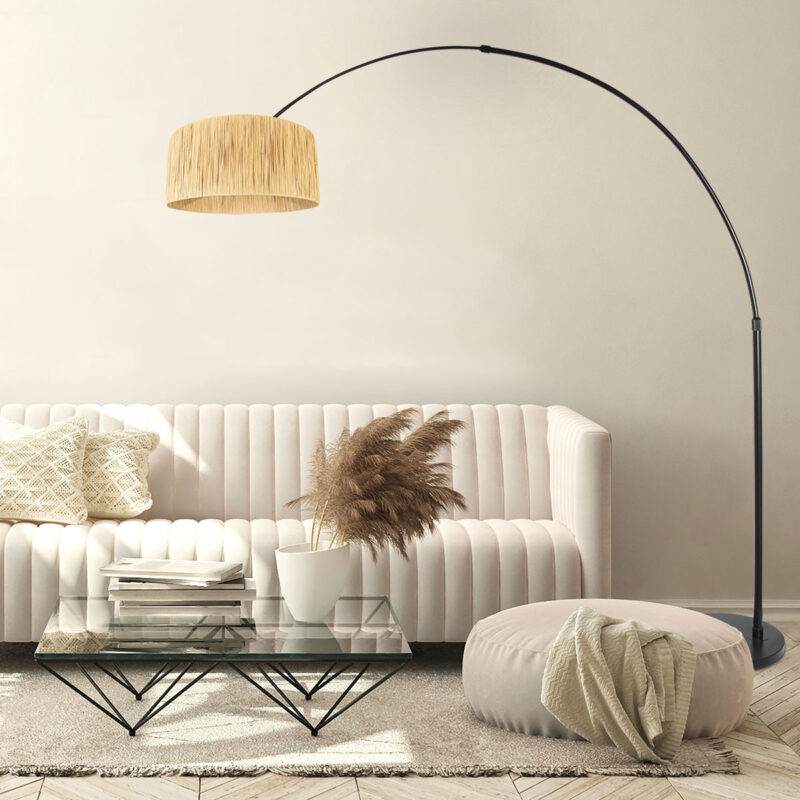 lampadaire-penche-moderne-noir-abat-jour-raphia-steinhauer-sparkled-light-naturel-et-noir-3789zw-3