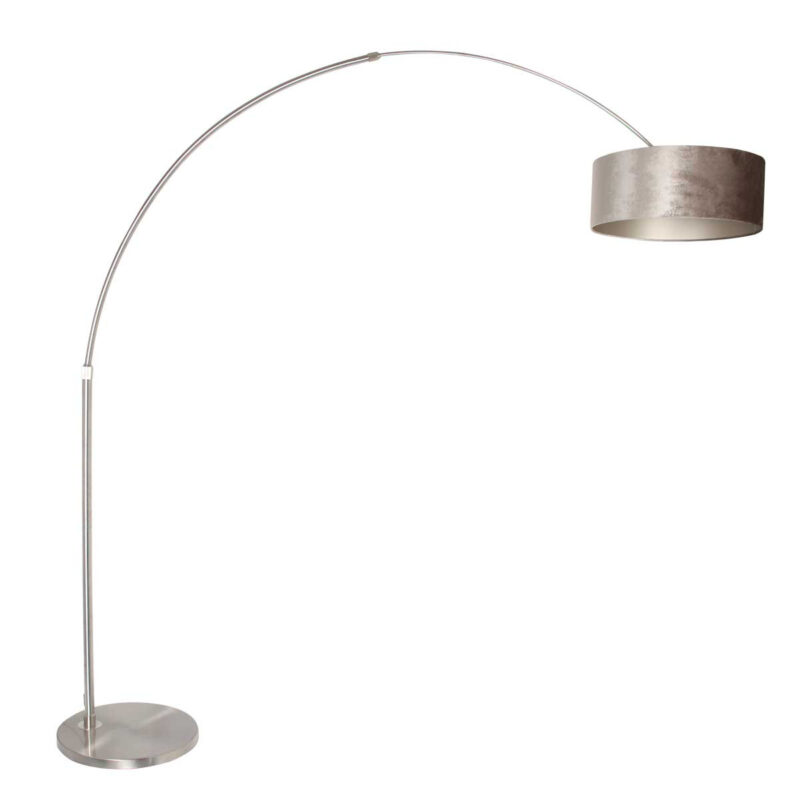 lampe-a-arc-acier-avec-abat-jour-argent-steinhauer-sparkled-light-opaque-et-noir-8125st