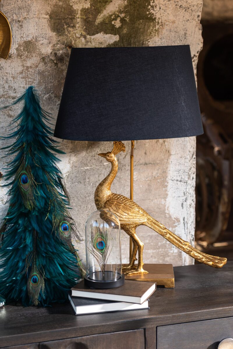 lampe-de-table-moderne-noire-paon-dore-jolipa-peacock-poly-16045-3