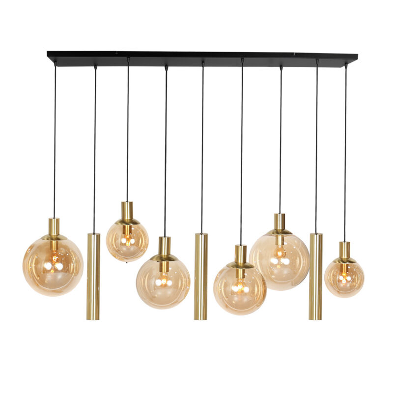 luminaire-dore-a-suspensions-spheriques-en-verre-opaque-steinhauer-bollique-laiton-et-noir-3799me-15