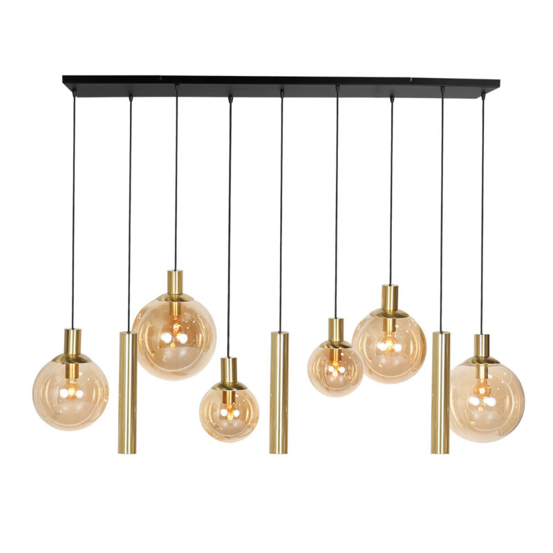 luminaire-dore-a-suspensions-spheriques-en-verre-opaque-steinhauer-bollique-laiton-et-noir-3799me-7