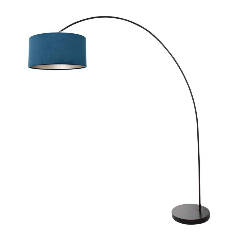 lampadaire-arc-moderne-noir-avec-abat-jour-bleu-mexlite-solva-3900zw-1