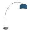 lampadaire-arc-moderne-noir-avec-abat-jour-bleu-mexlite-solva-3900zw