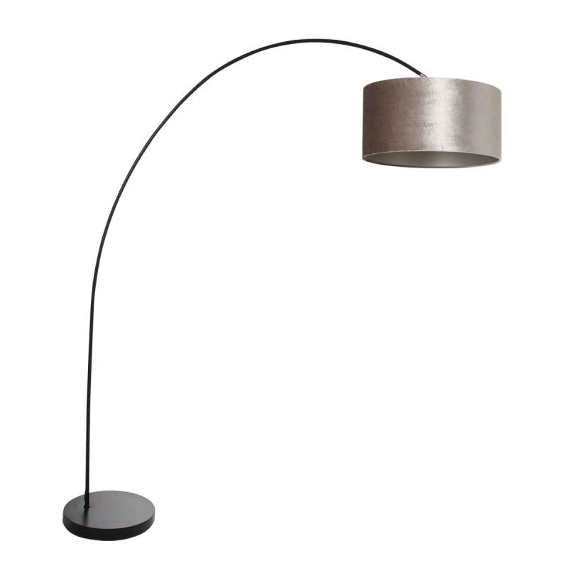 lampadaire-arc-moderne-noir-avec-abat-jour-gris-mexlite-solva-3895zw