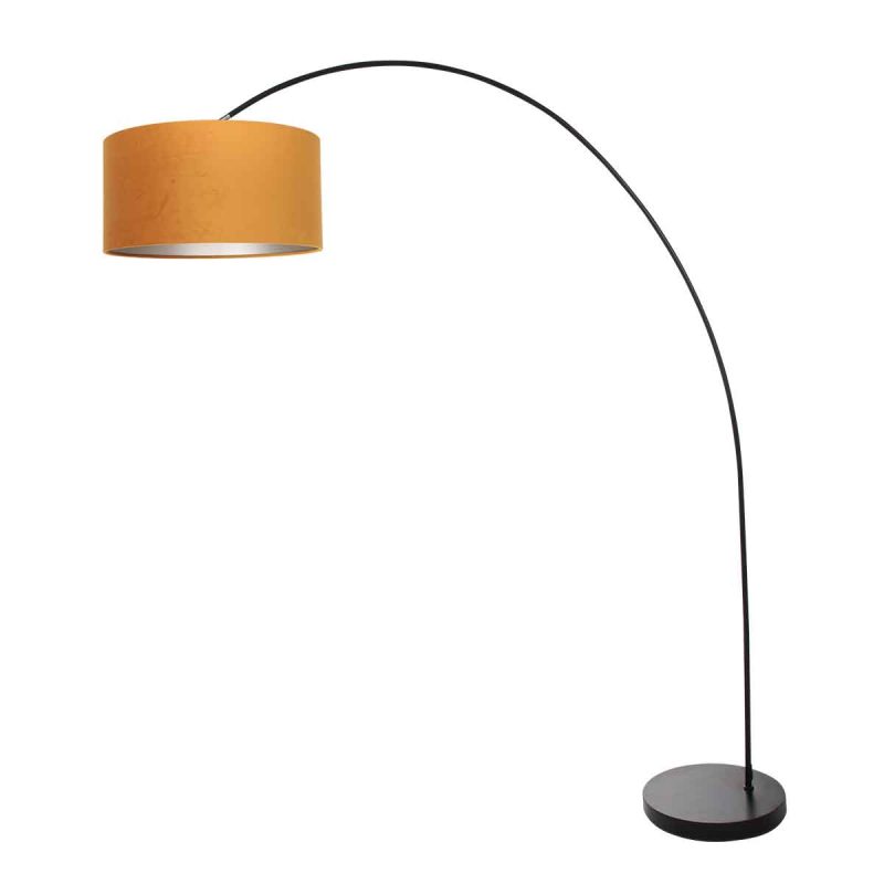 lampadaire-arc-moderne-noir-avec-abat-jour-orange-mexlite-solva-3896zw-1