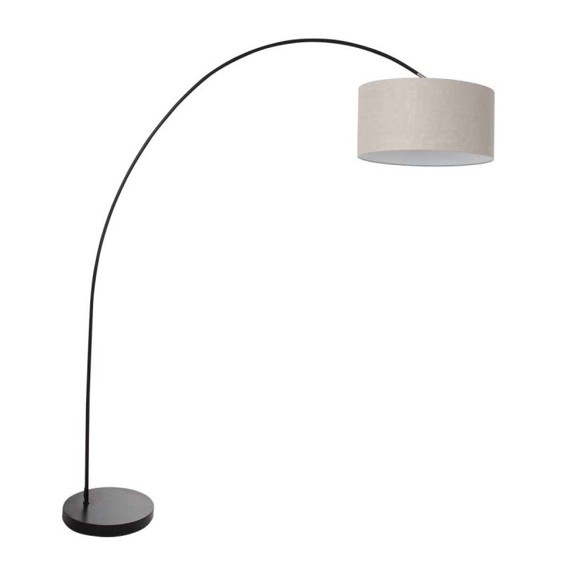 lampadaire-arc-noir-avec-abat-jour-gris-mexlite-solva-3898zw