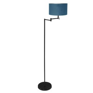lampadaire-moderne-noir-avec-abat-jour-bleu-mexlite-bella-3891zw