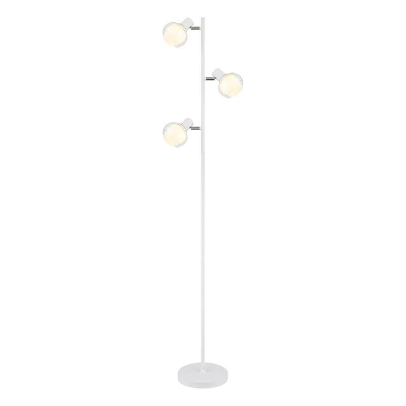 lampadaire-blanc-3-abat-jours-ambre/verre-fumé-globo-tokki-54309sw