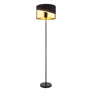 lampadaire-glamour-noir-avec-capot-doré-globo-or-54046s