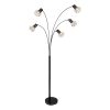 lampadaire-noir-5-lumières-avec-capot-diamant-globo-priska-54017s