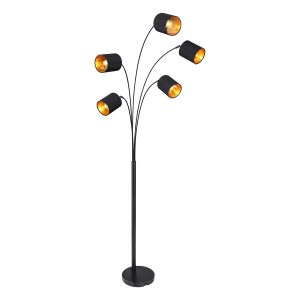 lampe-de-sol-design-5-lumières-noire-globo-kaddy-58500