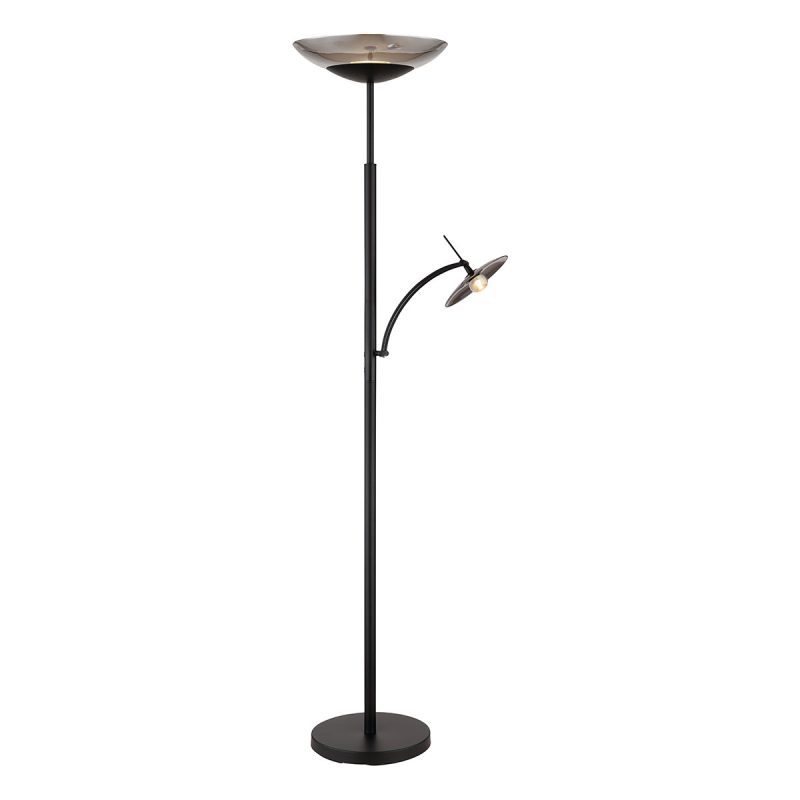 lampe-de-sol-noire-2-abat-jours-métal/verre-fumé-globo-sophia-58907