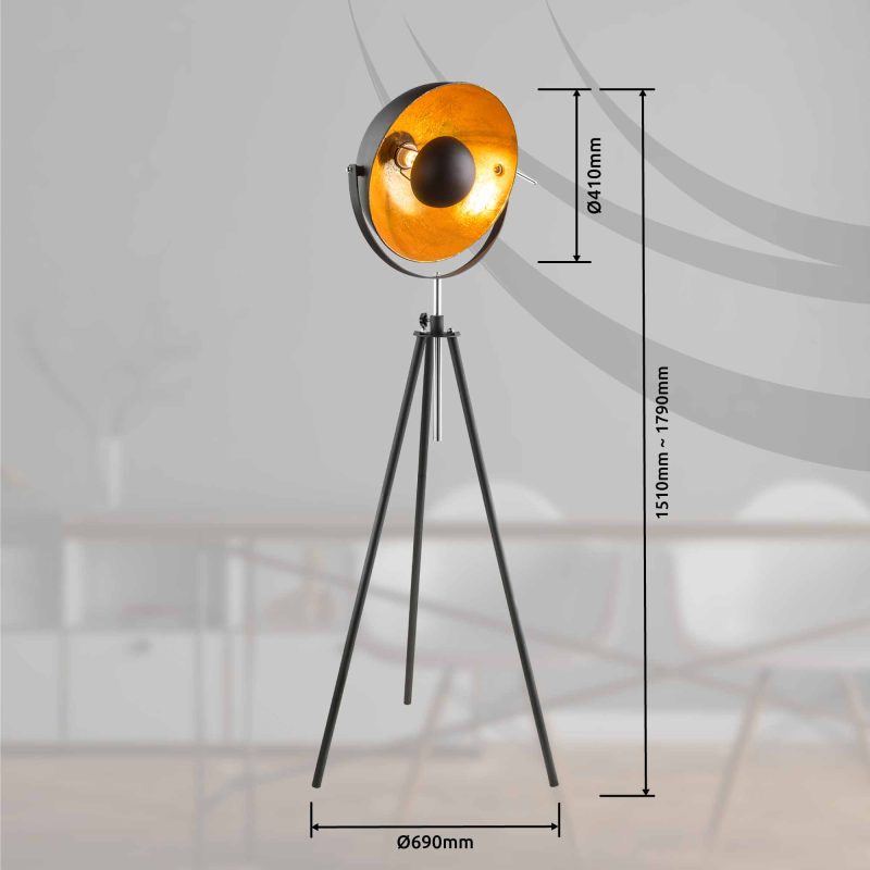 lampe-de-sol-trepied-industrielle-abat-jour-en-dome-noirdore-globo-lenn-58305-2