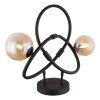 lampe-de-table-noire-tournée-2-boules-en-verre-d'ambre-globo-tuberius-56141-2t