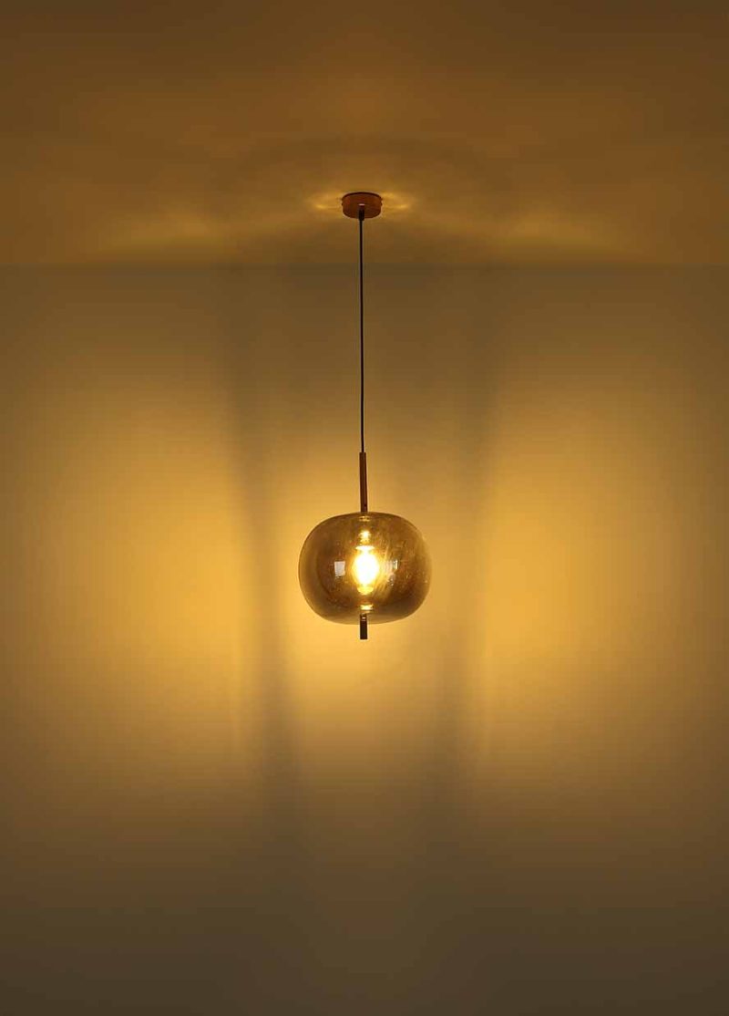 Lampe suspendue ovale classique en laiton Globo Blacky I – Image 3