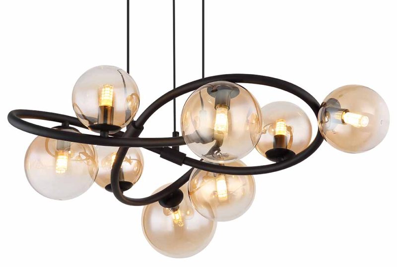 suspension-noire-8-boules-en-verre-dambre-tournees-globo-tuberius-56141-8h-1