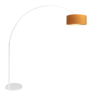 lampe-a-arc-blanche-avec-abat-jour-en-velours-orange-steinhauer-sparkled-light-4150zw-1